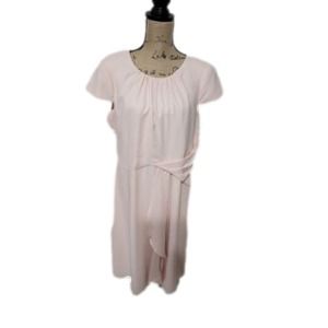 VINCE Camuto pale pink flattering ruffled midi dress plus size 18‎